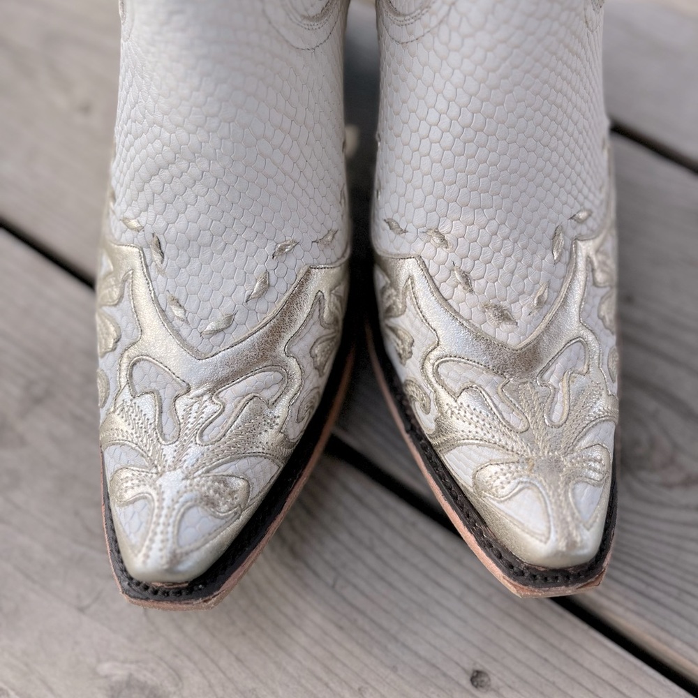 Lane Boots LILLY BOOT CREAM COBRA & CHAMPAGNE METALLIC - Picture 3 of 9